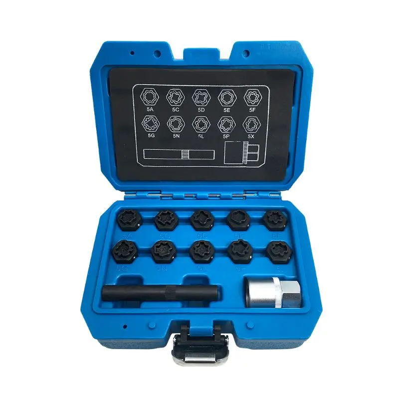 

Wheel Nut Lock Key Screws Socket Set Anti-theft Removal Tool for Car Wheel U1JF