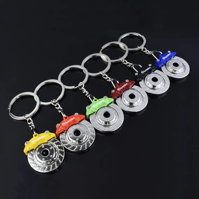 

Brake Disc Wheel Caliper Metal Keychain Car Modification Disc Brake Waist Key Ring Trinket Pendant Car Key Buckle Gifts