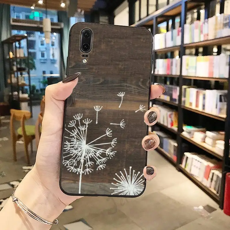 

wood textures Dandelion Pattern luxury protective Phone Case shell For Huawei honor Mate P 10 20 30 40 Pro 10i 9 10 20 8 x Lite