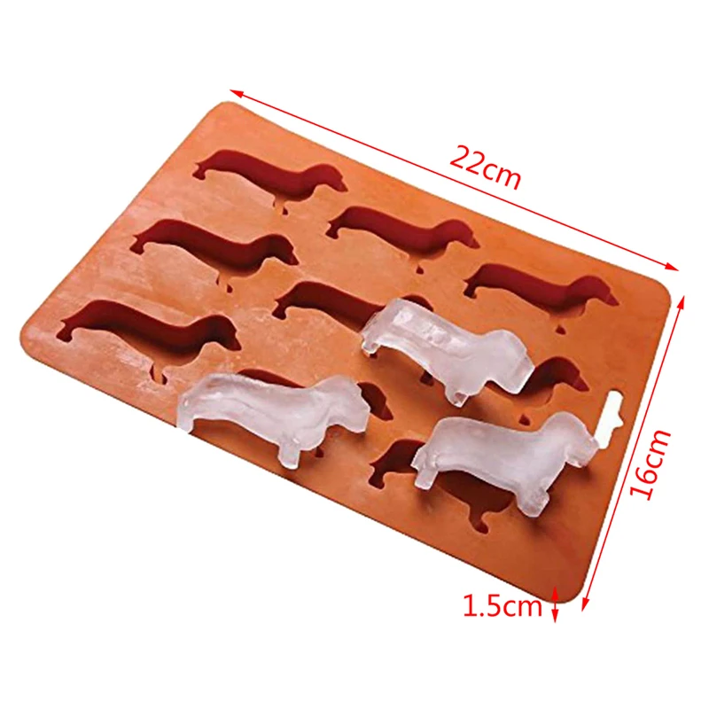 Hot sale Creative Silicone Dachshund Puppy Shaped Ice Cube Chocolate Cookie Mold Tray |