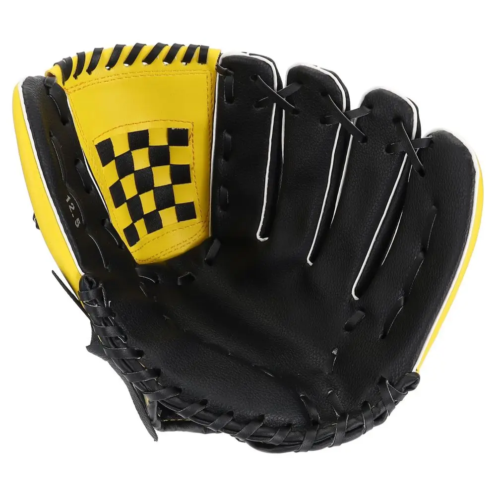 

1Pc Baseball Glove Softball Sports Glove Protective Glove (Yellow Black)