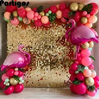 119pcs tropical flamingo balloon garland arch kit flamingo pink latex globos for summer hawaii kids birthday party decoration