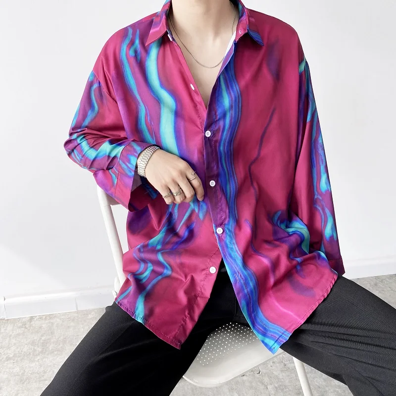 Men's Long-Sleeve Shirt Spring And Autumn New Fashion Color Europe And The United States Casual Relaxed Leisure Large Size Shirt