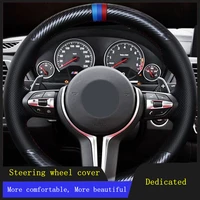 diy car steering wheel cover braid genuine leather for bmw f87 m2 f80 m3 f82 m4 m5 f12 f13 m6 f85 x5 m f86 x6 m f33 f30