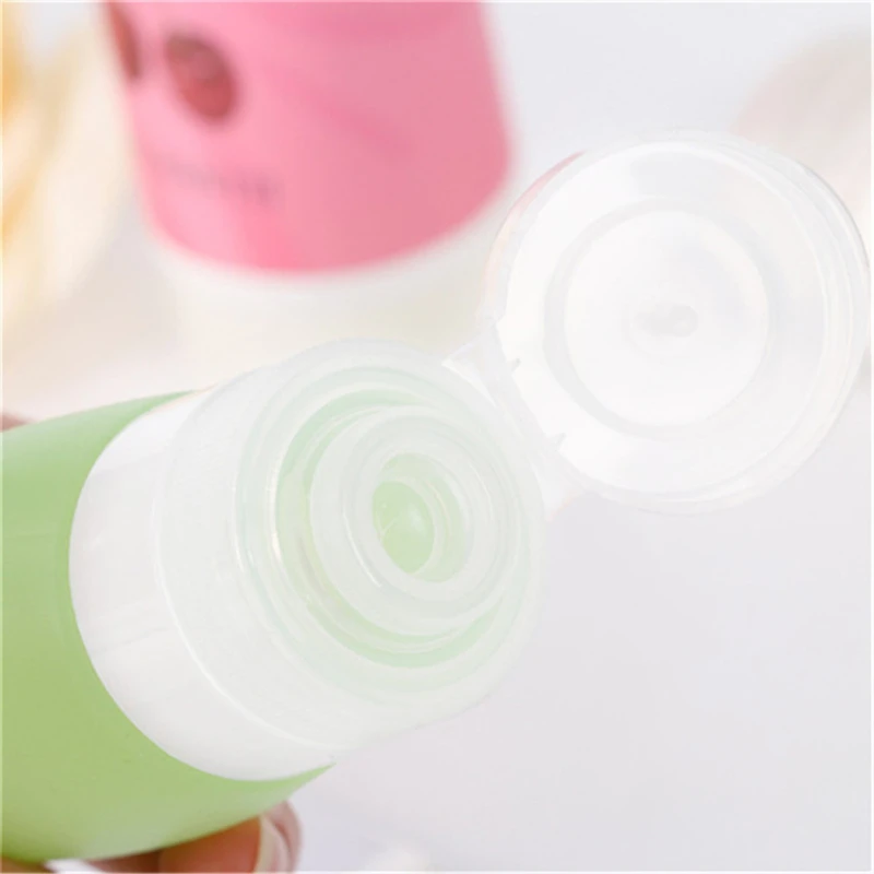 Creative Silicone Bottled Shampoo Shower Gel Portable Travel Empty Bottle Set Gift Mango Shape Cyan Yellow Gradient | Красота и