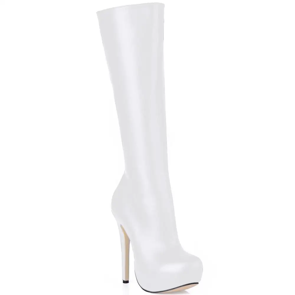 Пикантные женские вечерние туфли на высоком Высокая платформа Женские сапоги до