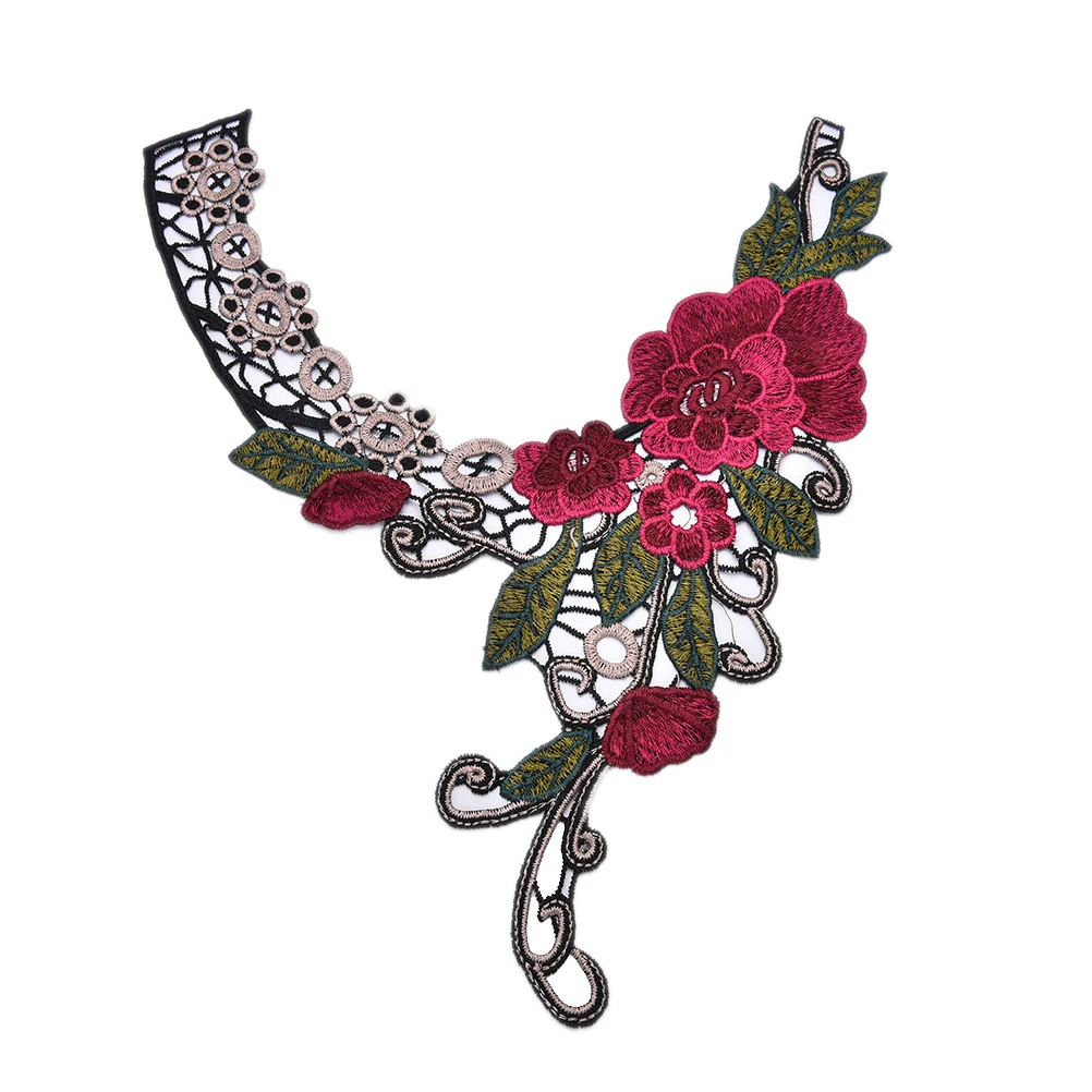 Вышитый цветочный кружевной шейный воротник|Вышивка| |