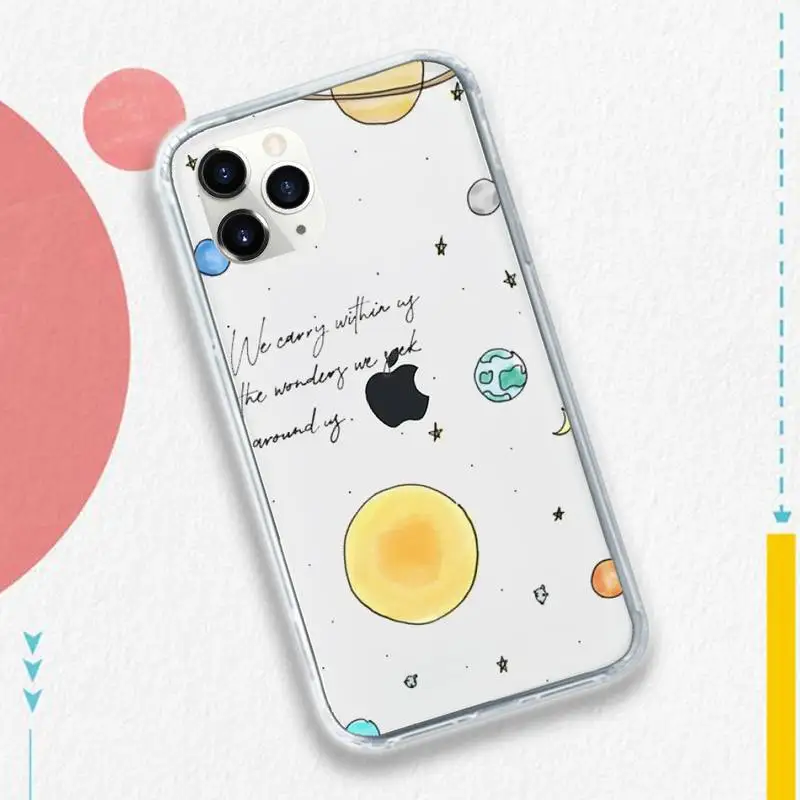 

Space planet moon alien Phone Case Transparent soft For iphone 5 5s 5c se 6 6s 7 8 11 12 plus mini x xs xr pro max