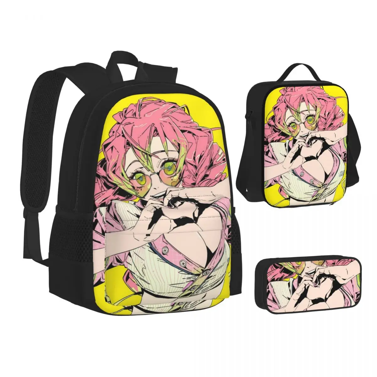 

New backpack messenger lunch bag pen bag set backpack school travel hiking shopping park outdoor sports backpack