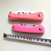 super cute cartoon ceramic knife fold paring knife princess pink keychain self defense for girls gift dropshipping available