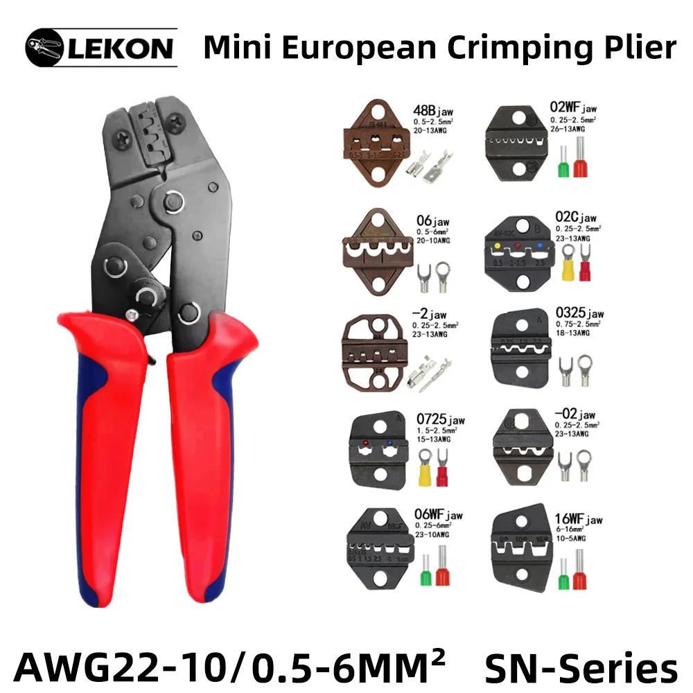 Кримпер SN серии 0.25-6ММ2 миниатюрный европейский стиль 28B 48B изолированный неизолированный адаптер инструмент для терминалов.