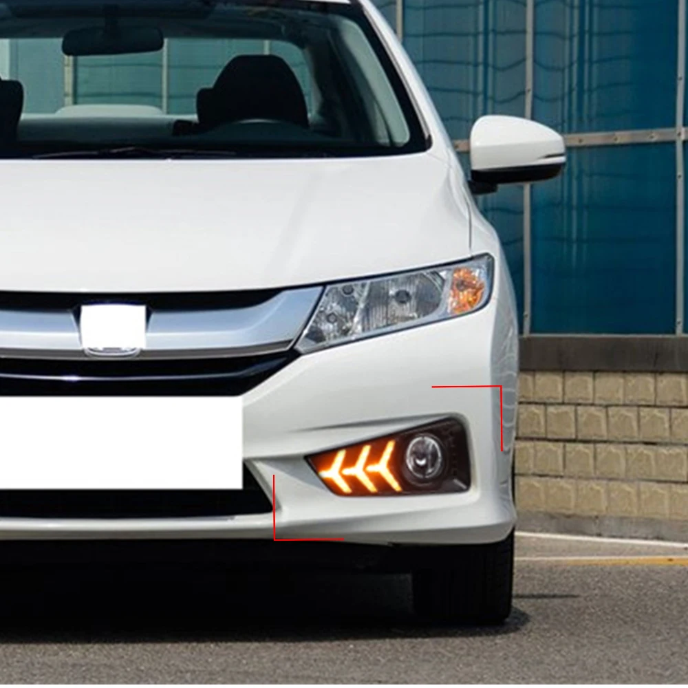 Автомобильные мигающие светодиодные дневные ходовые огни для Honda City Grace 2015 2016 2017