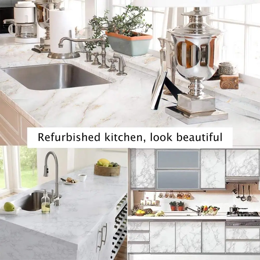 

Modern Living Room Furniture Desktop Waterproof Marble Wallpaper Vinyl Self Adhesive Contact Paper Solid Color Home Decor