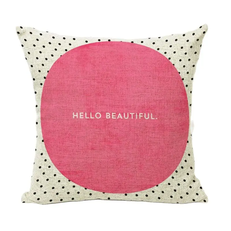 Чехол на подушку в горошек с надписью Hello Beautiful Darling для детей Декор дома дивана
