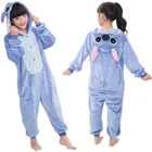 Пижамы-кигуруми в виде единорога, детские пижамы со стежками для детей, мультяшное одеяло в виде животных, детский зимний костюм для мальчиков и девочек, детская пижама