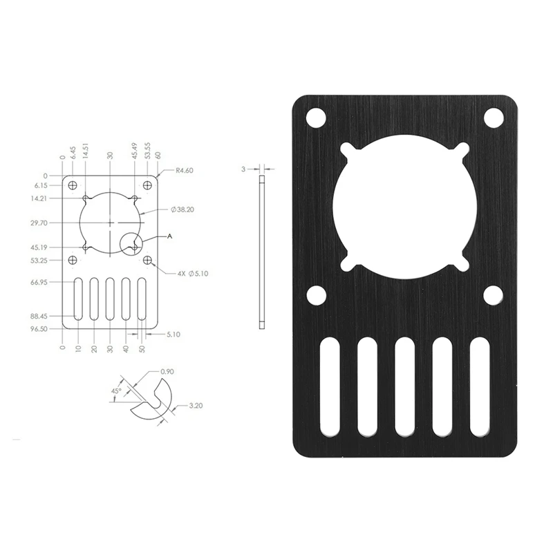 Лучшая часть 3D-принтера Openbuilds Nema23 пластина крепления двигателя 96,5 мм x 60 мм x 3 мм фиксированная пластина алюминиевая пластина Кронштейн Ox Cnc v-слот 1 шт