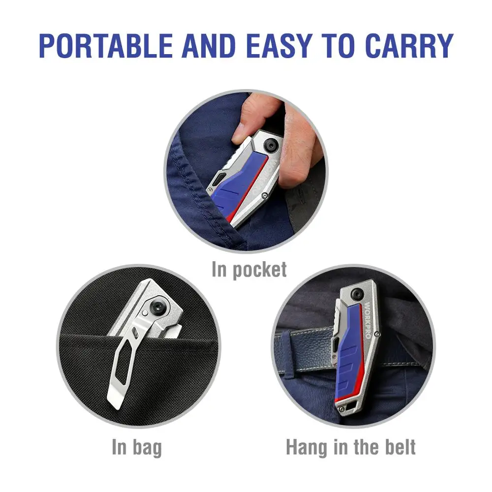 Складной нож WORKPRO безопасные ножи алюминиевая ручка для резки труб|Ножи| |