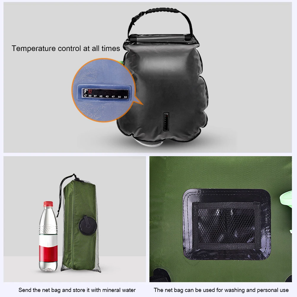

AT6628 20L Solar Water Storage Bag Shower Bags Camping Portable Outdoor Camp Hiking Heating Outdoor Elements for AOTU