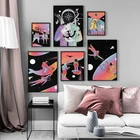 Абстрактный красочный космический плакат с изображением космонавта, настенный художественный холст с принтом, картина для детской комнаты, Современный домашний декор