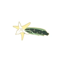 luminous enamel pin comet orchid long beaked hawk moth brooches bag lapel pin badge jewelry gift for kids friends