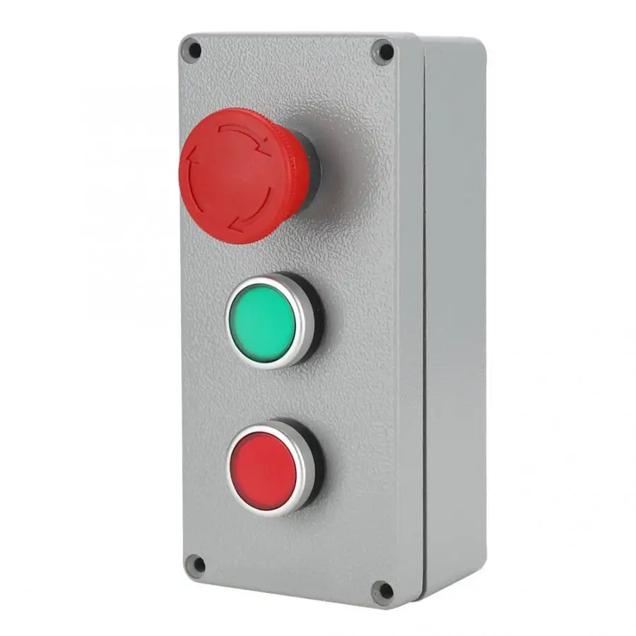 Switch Box Aluminum Alloy 3 Button Control Operation Box IP66 Dustproof Waterproof 175x80x55 Push Button Switch