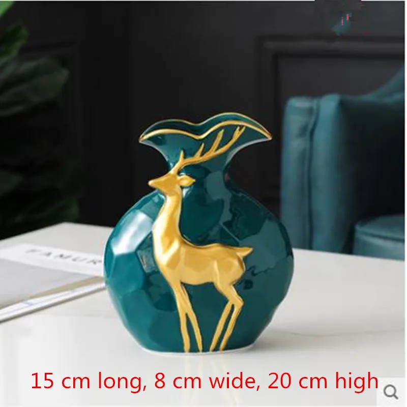 Креативная керамическая ваза в скандинавском стиле синий фарфор Рождественский