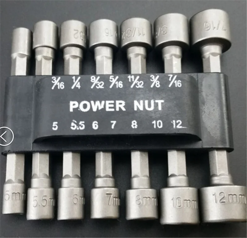 

14-9Pcs 5-12mm Hexagon Nut Driver Drill Bit Socket Screwdriver Wrench Set Drill Bit Adapter For Electric Screwdriver Handle Too