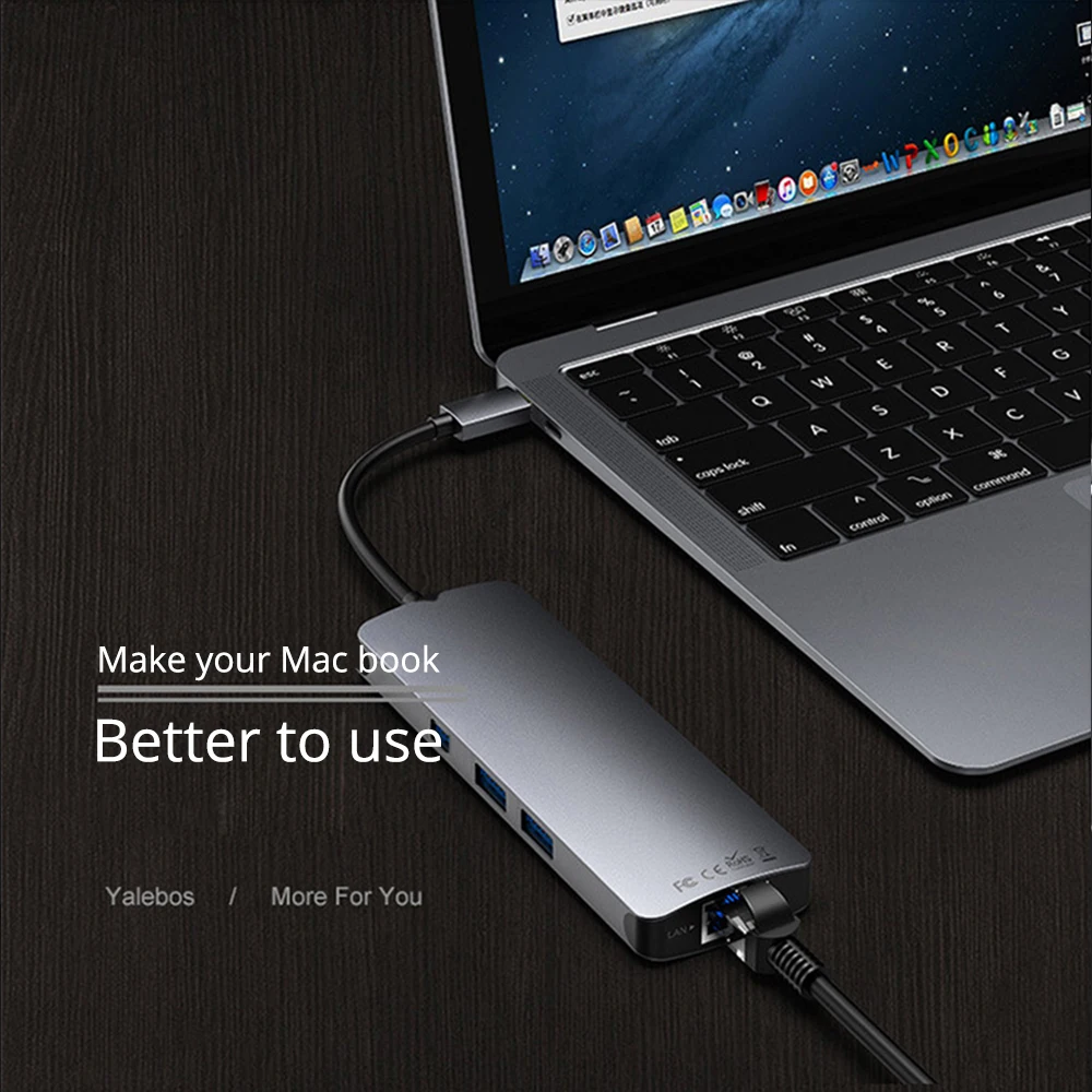 

Multi 9 In 1 USB C to USB 3.0 USB HUB C HUB HDMI Adapter for MacBook Pro Huawei Mate 30 USB-C 3.1 Splitter Port Type C HUB