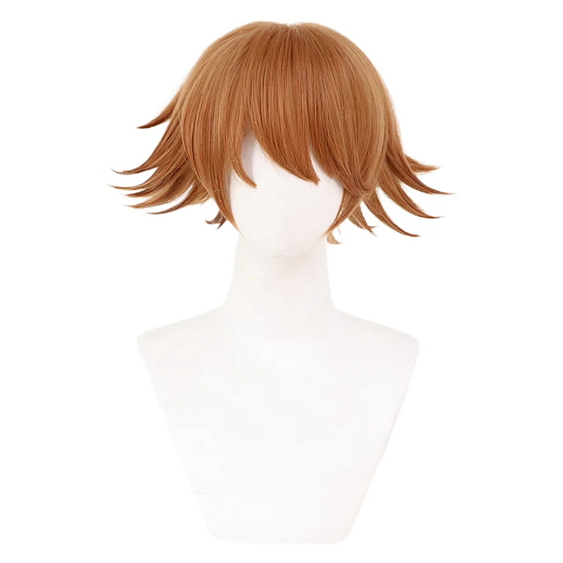 Chihiro Fujisaki косплей парик игра Danganronpa: Trigger Happy Havoc коричневый короткий завиток волос