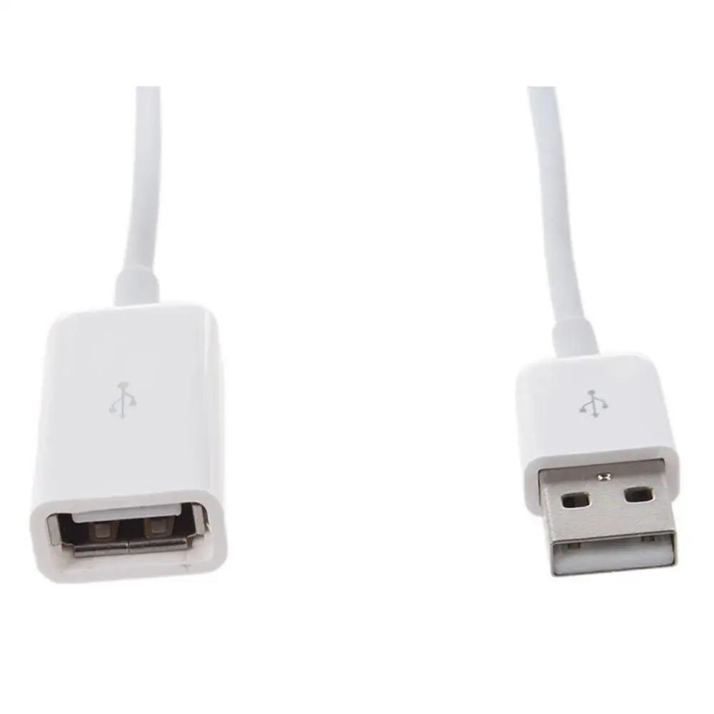 

White PVC Metal USB 2.0 Male to Female Extension Adapter 1m 3Ft Cable Cord B0C3