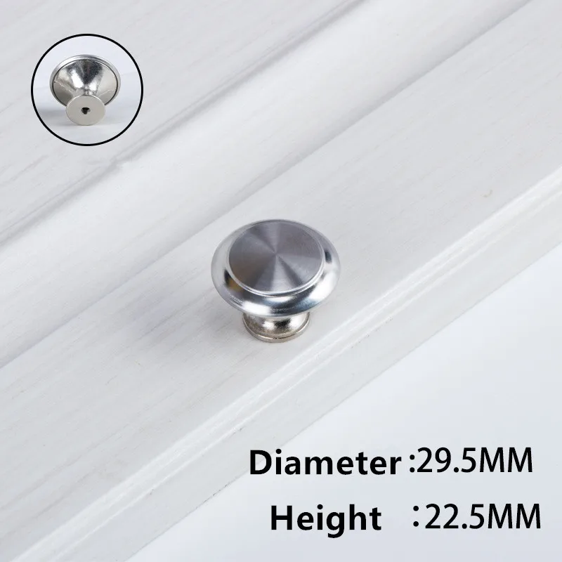 Серебристая твердая круглая ручка из нержавеющей стали с одним отверстием