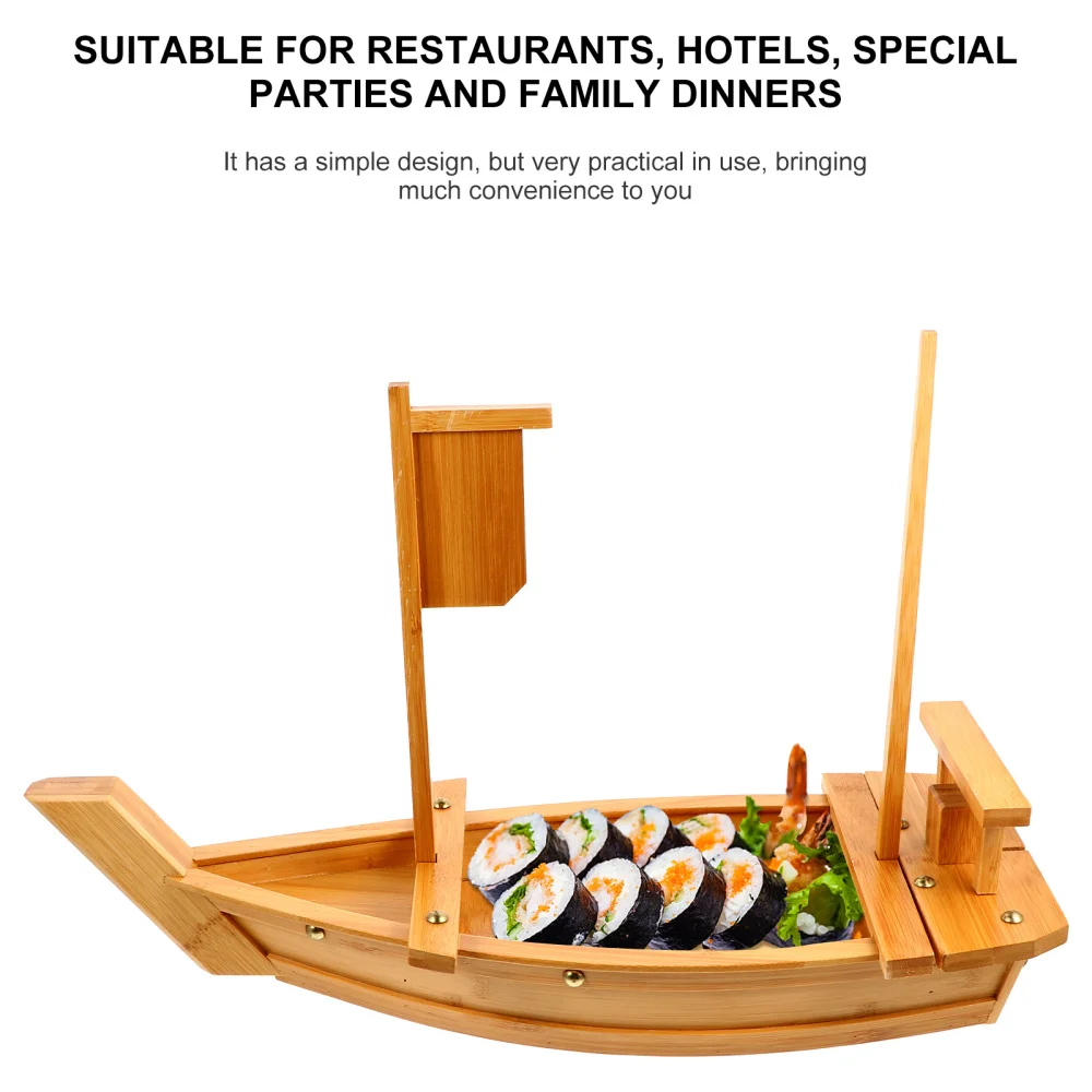 

Japanese and Korean Cuisine Sushi Boat Bamboo Sashimi Platter Home Tableware