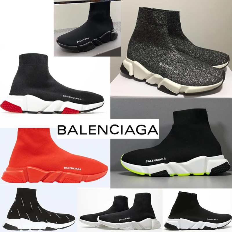 

New Balenciaga- 2021 Trainer Running Shoes Speed Men Women TripleÂ Black Red Sock Casual Shoe Neon Green Sports Sneakers