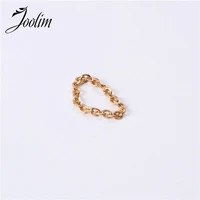 joolim high end gold pvd entry lux symple soft chain rings for women stainless steel jewelry wholesale