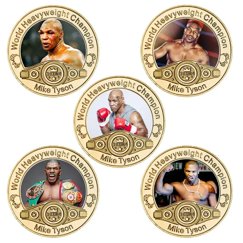 Boxing King Gold Plated Commemorative Coin World Heavyweight Champion Collectibles Sports Challenge Medal Gift Idea for Him | Дом и сад