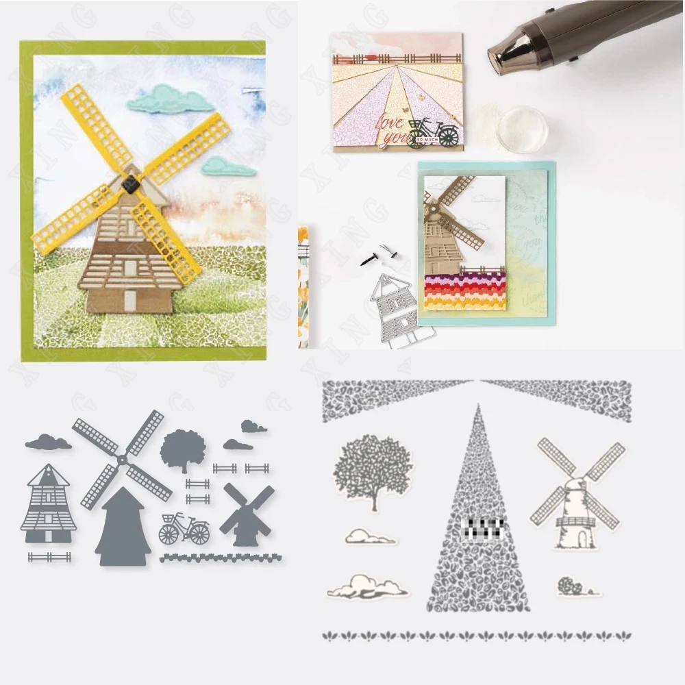 

Newest Windmill metal Cutting Dies and Stamps Handmade Diy Greeting Card Scrapbook Diary Decoration Stencil Embossing Template