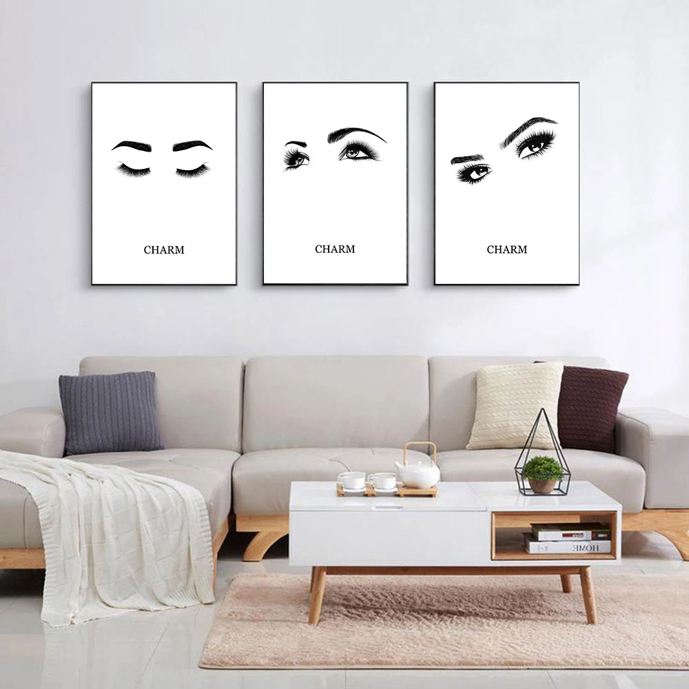 Очаровательный постер для ресниц макияж настенный художественный