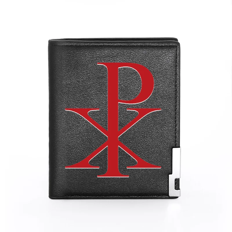 

PX Cross Christian Symbols Leather Wallet Classic Men Women Billfold Slim Credit Card/ID Holders Money Bag Male Short Purses