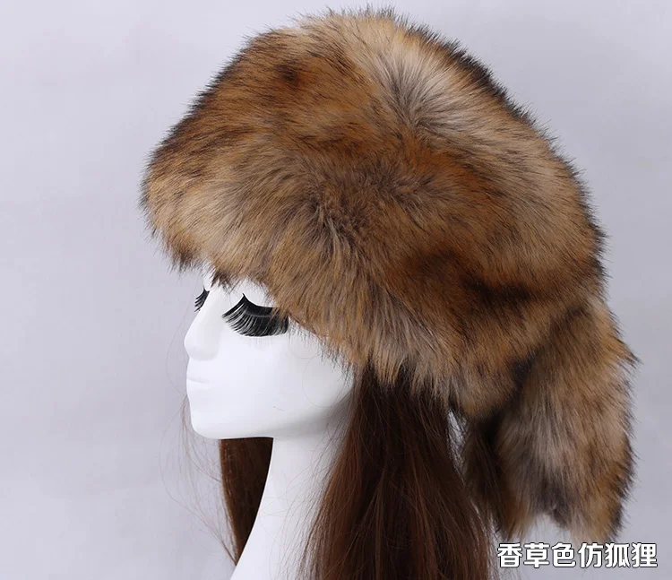 faux for Qearlstar Мужские Женские меховые шапки утепленные меховые шапки из искусственного меха на плоской подошве зимние русские повседневные роскошные шапки skullies beanie WME12 - Цвет: faux for