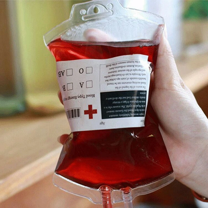 1PC 400ml Transparent Food Grade PVC Drink Vampire Blood Bag Nurse Cosplay Pouch Props Halloween Party Decoration Supplies