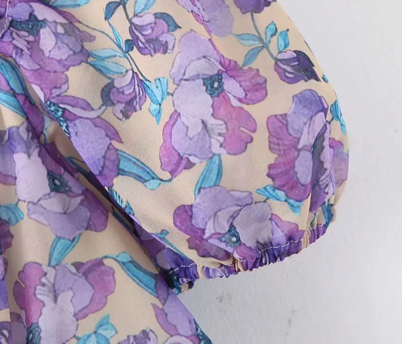 Bazaleas винтажный буф с коротким рукавом vestido элегантное Фиолетовое Женское платье