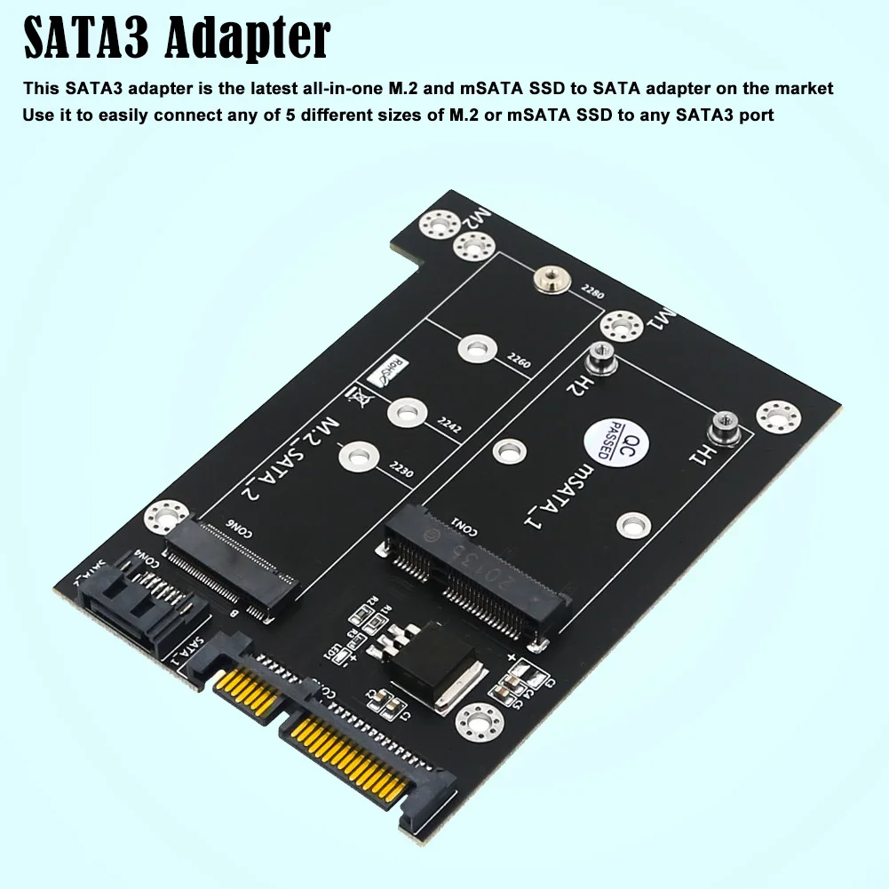 Адаптер Msata/M2-SATA3 2 в 1 6 Гбит/с скорость M.2 NGFF карта преобразователя SSD с кабелем SATA