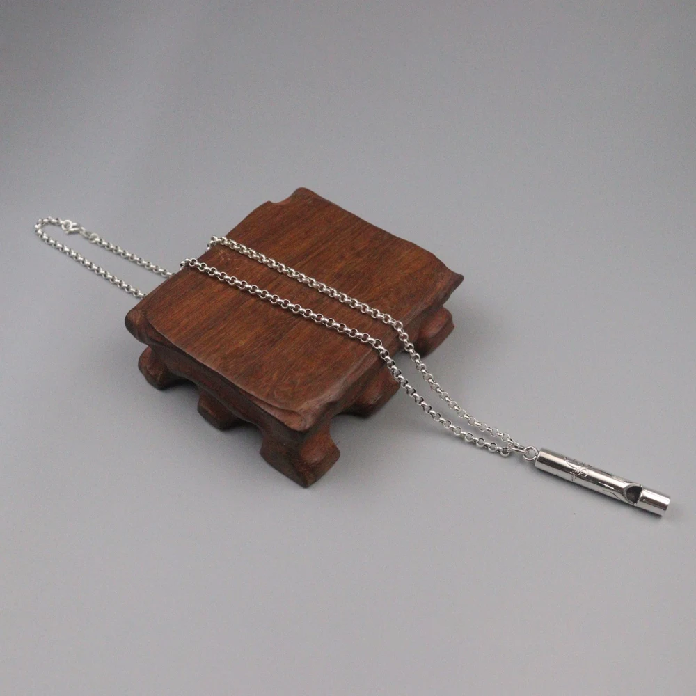 Подвеска из чистого серебра блестящая счастливая резная свисток подвеска для