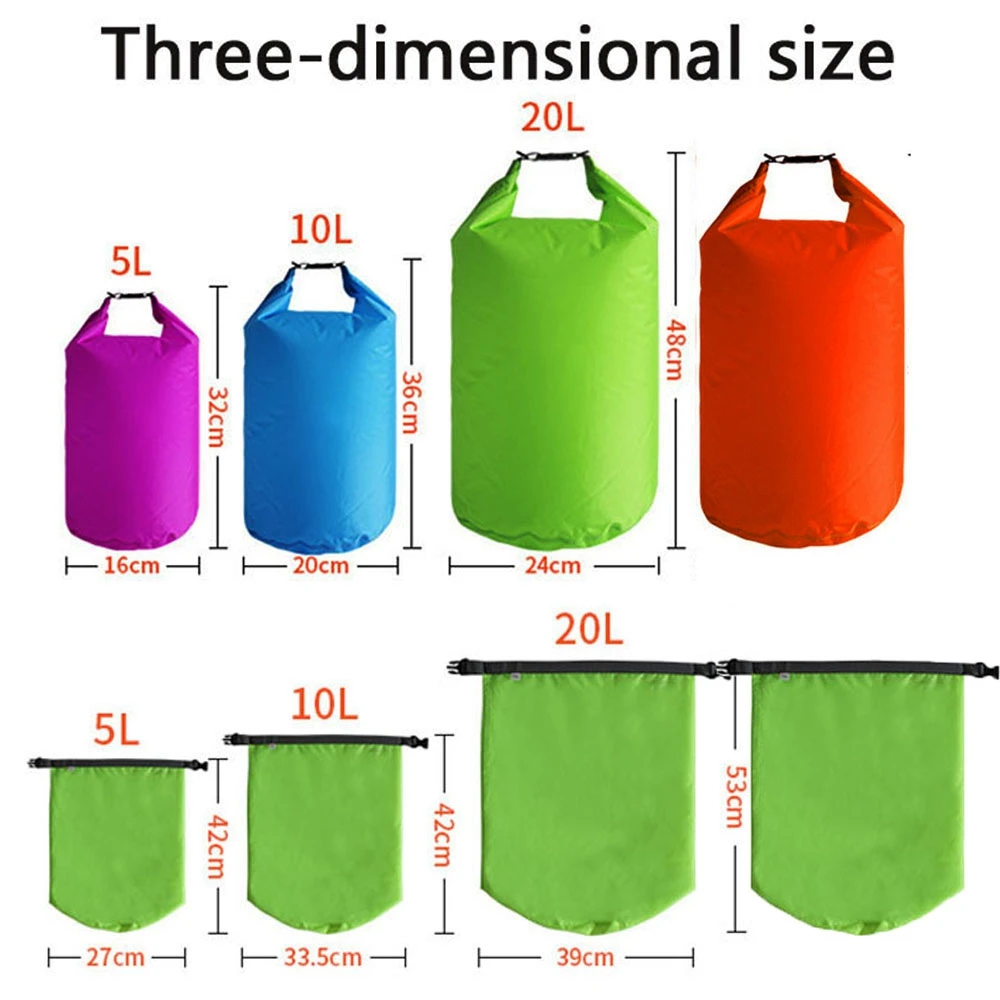 

1PC Portable Colorful 210T Polyester Waterproof Dry Bag Beach Floating Bucket Bag Outdoor Sport Cycling Camping