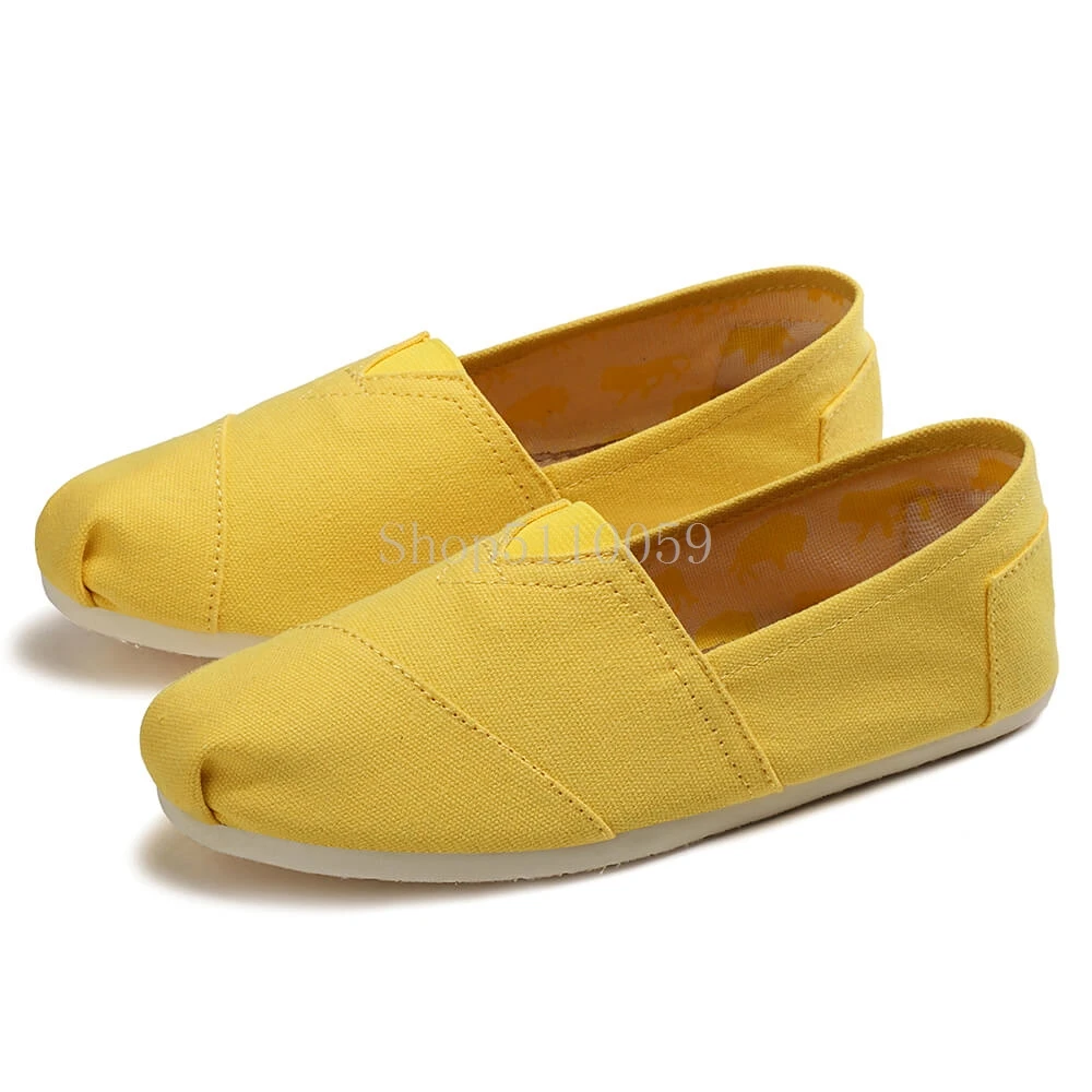 Женские парусиновые туфли без шнуровки удобные дышащие лоферы повседневная
