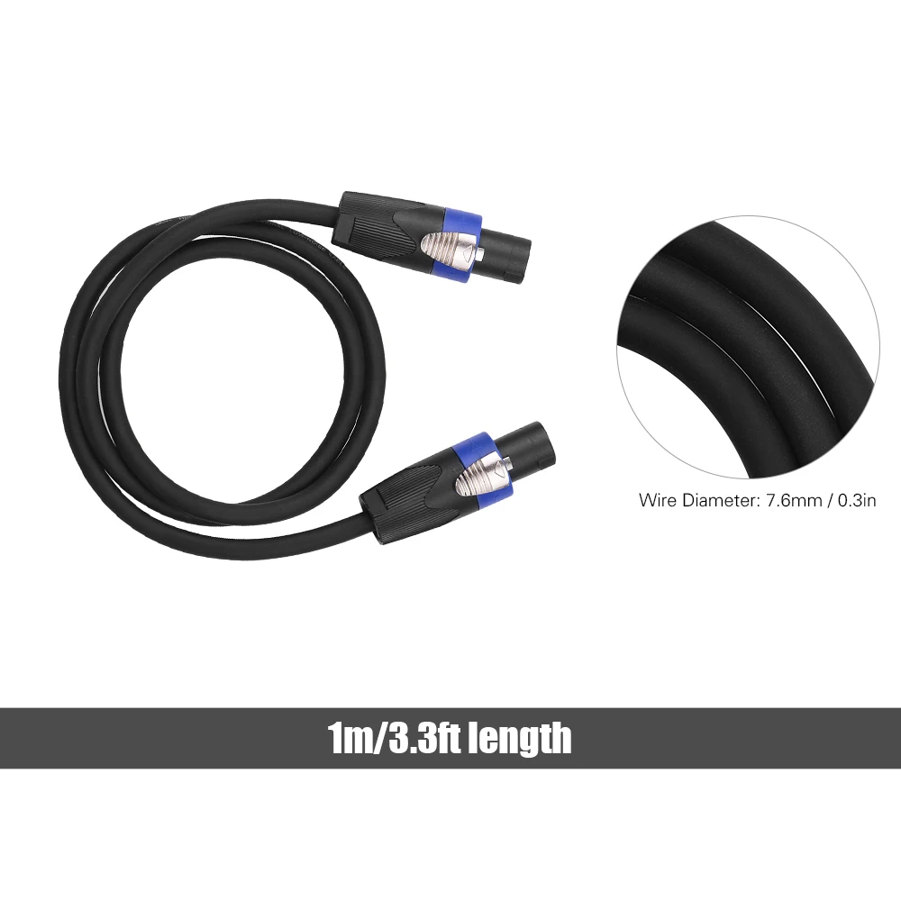 NL4FC черный 12AWG сценические микшерные Кабели аудио усилитель шнур спикер соединитель Штекерный четыре ядра бескислородный медный проводник