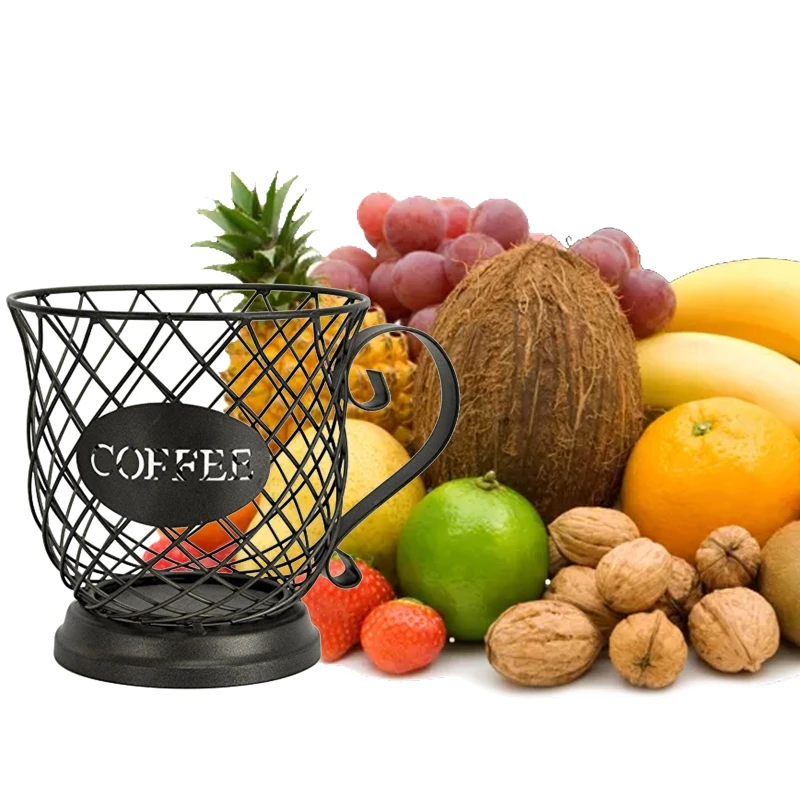 

European Style Simple Coffee Pod Holder Organizer Fruit Storage Basket U7EA