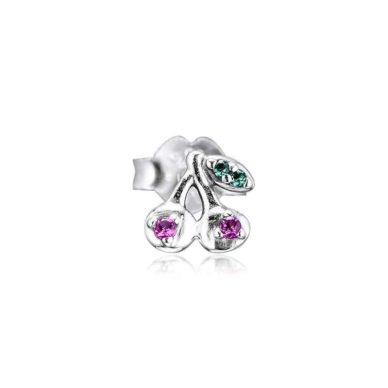 Signature Me My Cherry одиночные серьги гвоздики 100% Аутентичное Стерлинговое серебро