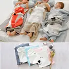Детское одеяло с лисьими ушками, 3D Пеленальное Одеяло, вязаные клетчатые одеяла для новорожденных, мягкие милые детские постельные принадлежности, одеяло для младенцев