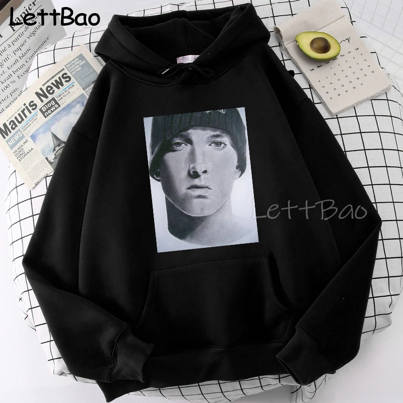 Harajuku Eminem Hoodie Hip Hop Rapper Fashion Men Tumblr Hoodies Fashion Clothes Oversized Loose Mens Streetwear Clothes Men images - 6